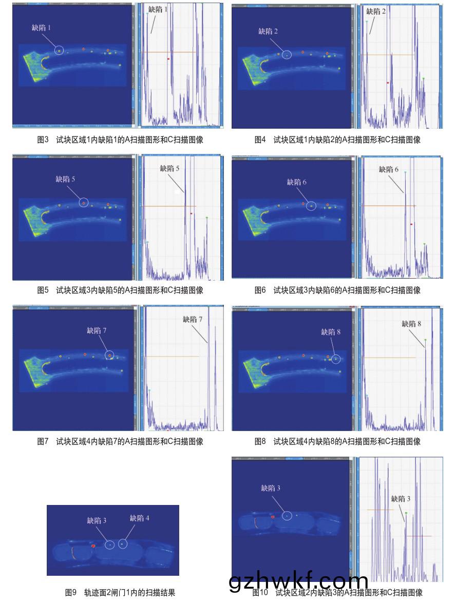 每(mei)个(ge)缺陷对应(ying)的A扫(sao)描图形(xing)和C扫(sao)描图(tu)像(xiang)结果(guo)